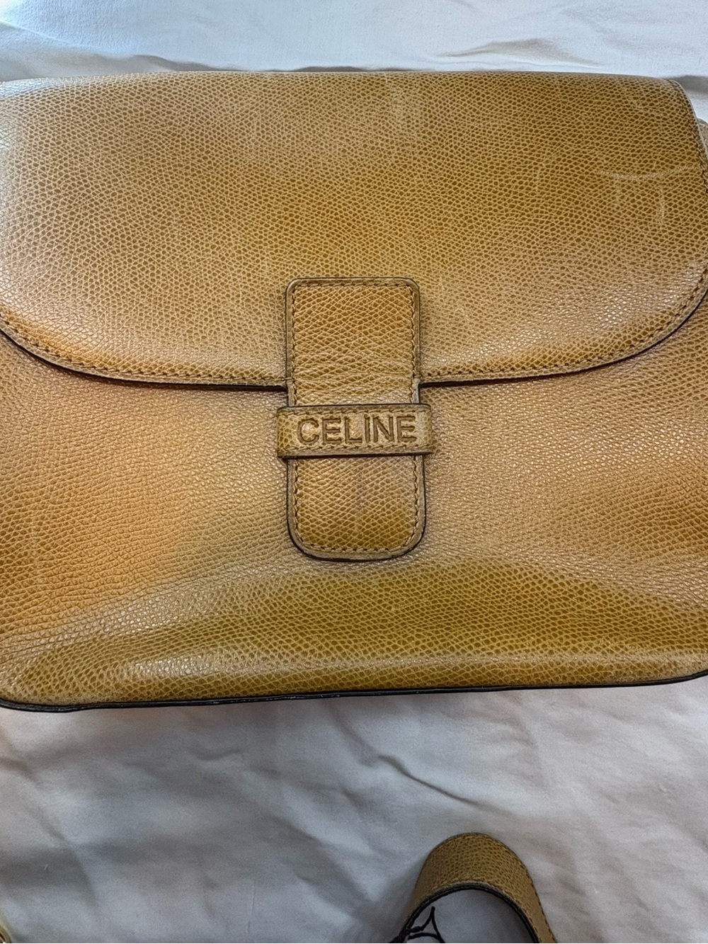 CELINE Tan Leather Crossbody Bag - Picture 3 of 6